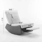 Fauteuil à bascule inclinable en velours côtelé avec repose-pieds - Chambre de bébé et Salon
