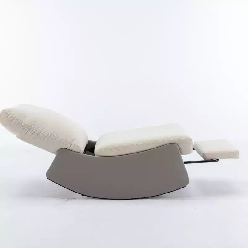 Fauteuil à bascule inclinable en velours côtelé avec repose-pieds - Chambre de bébé et Salon