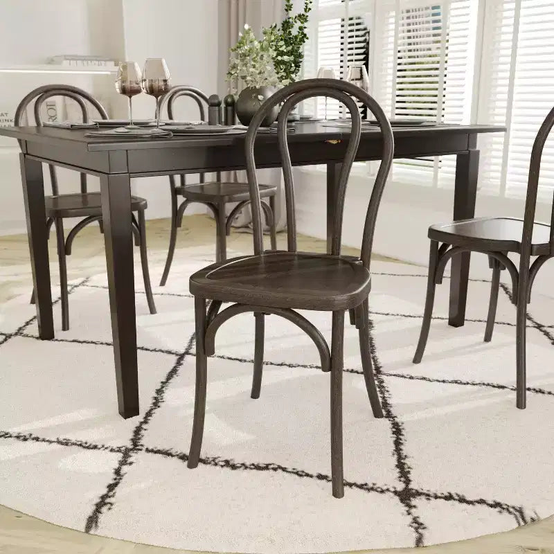 Chaise Thonet en résine aspect bois, résistante aux intempéries - Intérieur/Extérieur