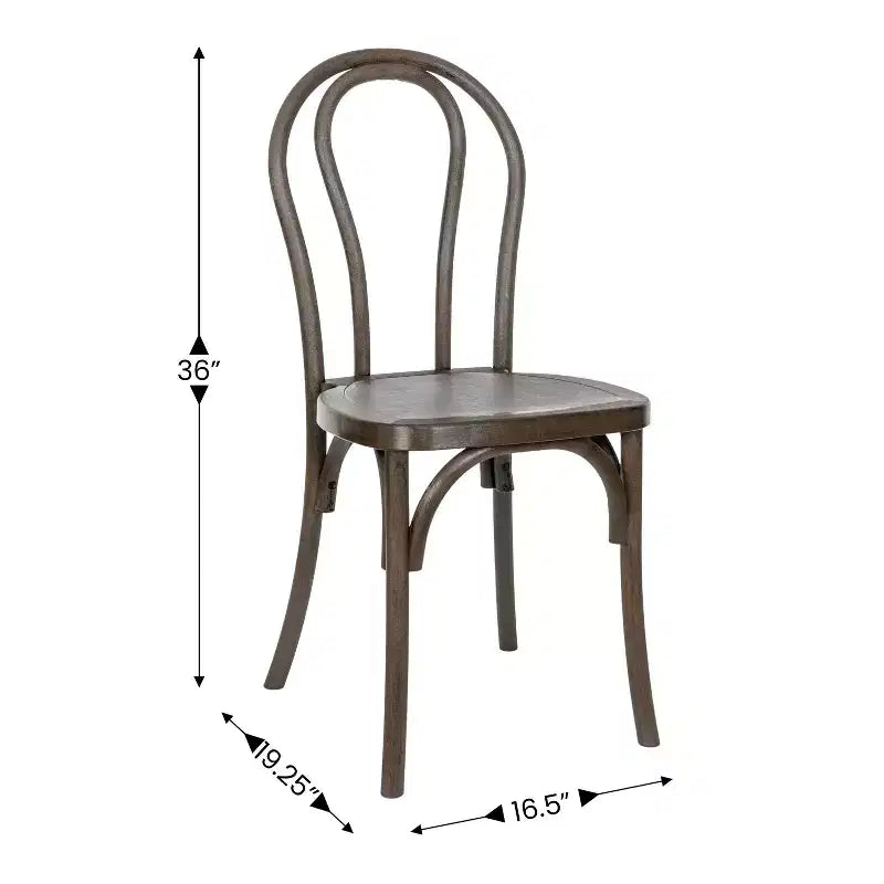 Chaise Thonet en résine aspect bois, résistante aux intempéries - Intérieur/Extérieur