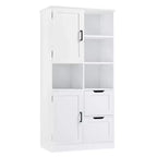 Meuble de rangement de salle de bain autoportant de 157 cm de hauteur avec tiroir et étagère réglable - Blanc