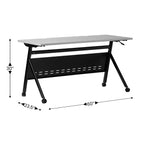 Table de formation rabattable emboîtable à usage commercial robuste avec pieds en Y et panneau d'intimité