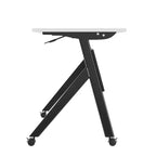 Table de formation rabattable emboîtable à usage commercial robuste avec pieds en Y et panneau d'intimité