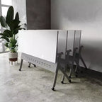 Table de formation rabattable emboîtable à usage commercial robuste avec pieds en Y et panneau d'intimité