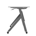 Table de formation rabattable emboîtable à usage commercial robuste avec pieds en Y et panneau d'intimité