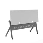 Table de formation rabattable emboîtable à usage commercial robuste avec pieds en Y et panneau d'intimité
