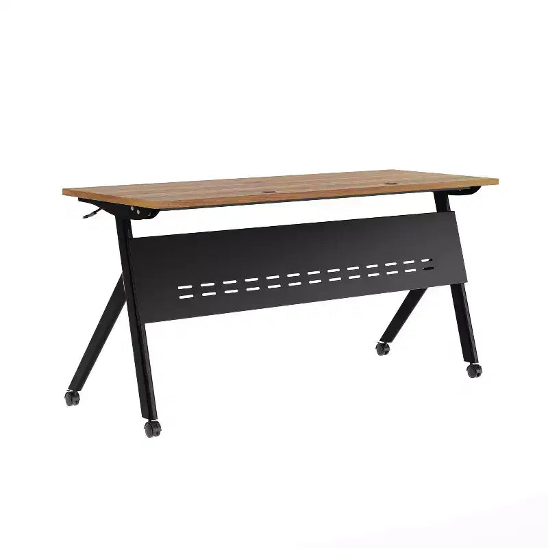 Table de formation rabattable emboîtable à usage commercial robuste avec pieds en Y et panneau d'intimité