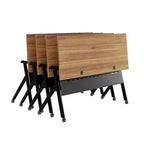 Table de formation rabattable emboîtable à usage commercial robuste avec pieds en Y et panneau d'intimité