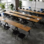 Table de formation rabattable emboîtable à usage commercial robuste avec pieds en Y et panneau d'intimité