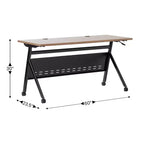Table de formation rabattable emboîtable à usage commercial robuste avec pieds en Y et panneau d'intimité