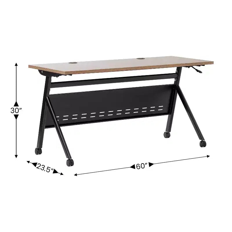Table de formation rabattable emboîtable à usage commercial robuste avec pieds en Y et panneau d'intimité