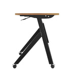 Table de formation rabattable emboîtable à usage commercial robuste avec pieds en Y et panneau d'intimité