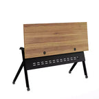 Table de formation rabattable emboîtable à usage commercial robuste avec pieds en Y et panneau d'intimité