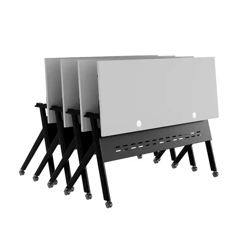 Table de formation rabattable emboîtable à usage commercial robuste avec pieds en Y et panneau d'intimité