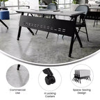 Table de formation rabattable emboîtable à usage commercial robuste avec pieds en Y et panneau d'intimité