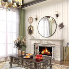 Miroir décoratif rond 24/30" - Miroir mural pour salle de bain ou entrée
