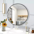 Miroir décoratif rond 24/30" - Miroir mural pour salle de bain ou entrée